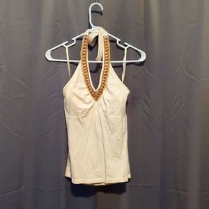 Ana halter top low back cream colored tank